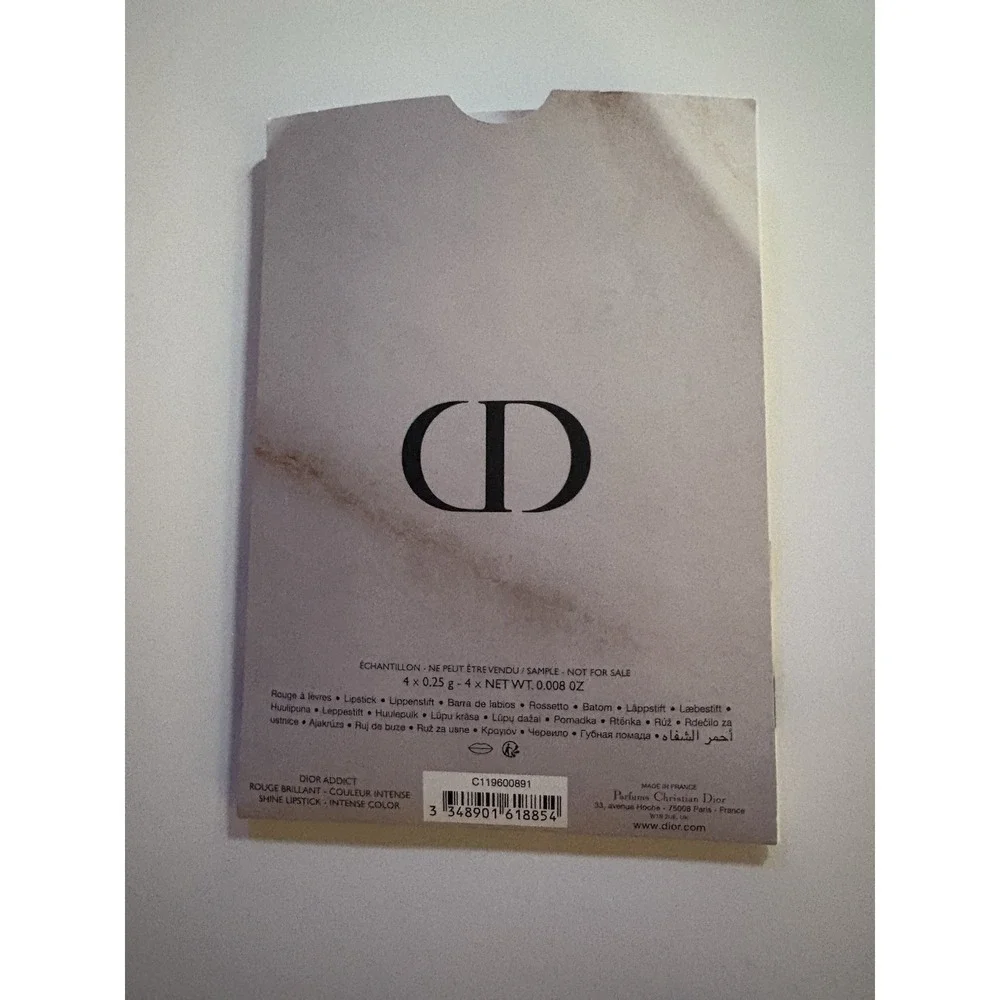 NEW DIOR ADDICT SHINE LIPSTICK SAMPLE CARD WITH BRUSH (4) FOUR SHADES FREE SHIP‎